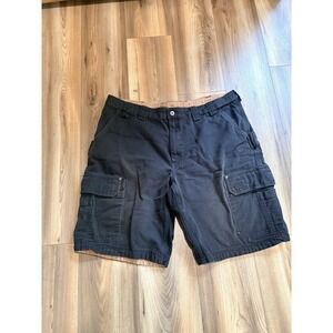 Duluth Trading Cargo Shorts Men's 42 Black Heavy Duty Canvas Workwear 11" Inseam